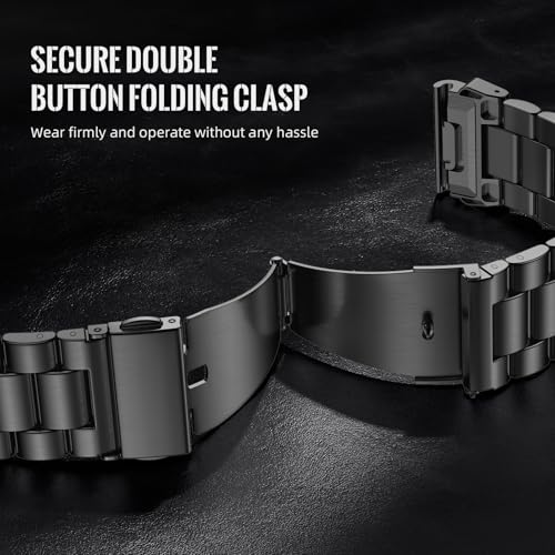 GEAK Quickfit Compatible with Garmin Fenix 6 Watch Band, 22mm Watch Band Adjustable Sport Strap for Fenix 8 47mm Band, Stainless Steel Metal Material Replacement Wristbands for Fenix 5/6 / 7 Watch