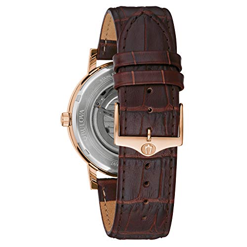Bulova Men's Classic Dress 3-Hand 21- jewel Automatic Watch, 42 Hour Reserve, Hack Feature, Sub-second Hand, Open Aperture Dial, Exhibition Case Back, 42mm