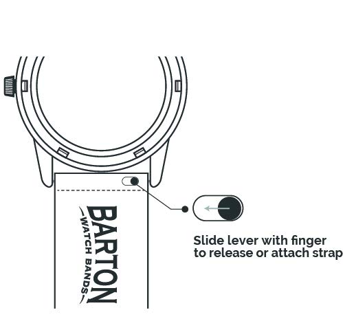 BARTON WATCH BANDS Alligator Grain - Quick Release Leather Watch Bands, Standard Length, Black & Stainless Steel Buckle, 20mm