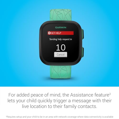 Garmin Bounce™, Kids Smartwatch, Two-Way Text and Voice Messaging, Location Tracking, Green Burst