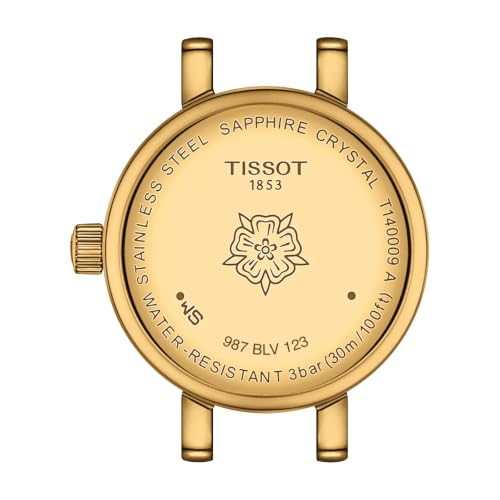Tissot Womens Tissot Lovely Round 316L Stainless Steel case with Yellow Gold PVD Coating Quartz Watch, Green, Leather, 6 (T1400093609100)