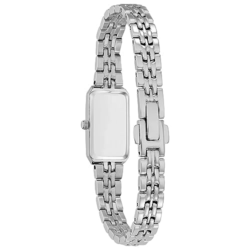 Citizen Ladies' Eco-Drive Classic Dress Corso Stainless Steel Rectangle Watch with Mother-of-Pearl Dial, 2-Hand, Jewelry Clasp