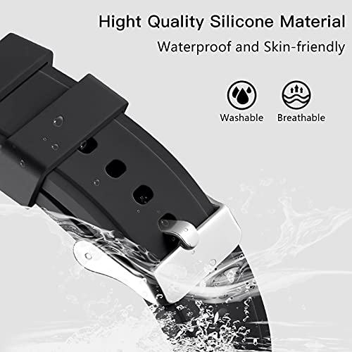Lerobo No Gap Band Compatible with Samsung Galaxy Watch 7 6 5 Band 40mm 44mm/Galaxy Watch 4 Classic Bands 46mm 42mm/Watch 5 Pro 45mm,20mm Sport Strap Wristband for Men Women Black