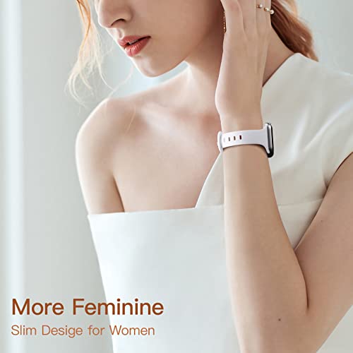 Lerobo Thin Slim Bands Compatible with Apple Watch Bands 40mm 41mm 42mm 38mm iWatch Bands Series 11 10 9 8 7 6 5 4 SE for Women Men, Soft Narrow Sport Strap Wristband