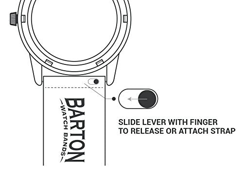 BARTON WATCH BANDS Soft Silicone Quick Release Watch Band Straps, Black, 20mm