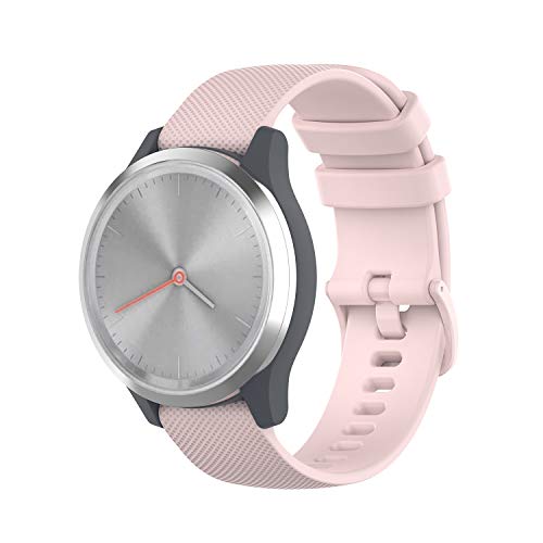 Anrir Silicone Band for Garmin Vivoactive 4S/Vivomove 3S/Venu 2S/Forerunner 255s, Fossil Women's Gen 6/5E 42mm, Fossil Q Venture Gen 4 HR, Sport 41mm - Pink