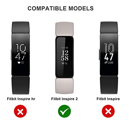 AK Band Compatible with Fitbit Inspire 2 Bands for Women Men, Adjustable Replacement Sport Wristbands Straps for Fitbit Inspire 2 / Ace 3 (Black)
