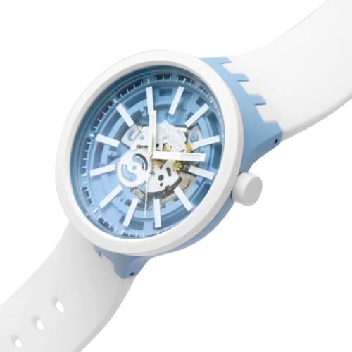 Swatch Big Bold Bioceramic Lacquered Unisex Watch Casual Plastic White Automatic Waterproof Whice