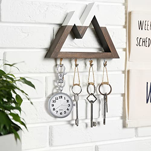 Junkin 2 Pieces Quartz Pocket Watch with Key Buckle Round Keychain Clip on Watch Portable Unisex(Silver)