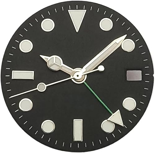 28.5mm NH34 Dial GMT Hands Set, BGW9 Blue Lume Movement Mod Parts