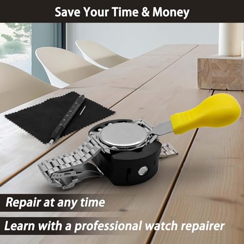 Watch Repair Kit, GLDCAPA Professional Watch Battery Replacement Kit, Watch Repair Tools with Carrying Case, Watch Link Removal Tool Kit, Watch Case Opener, Watch Press Set with 60pcs Watch Battery