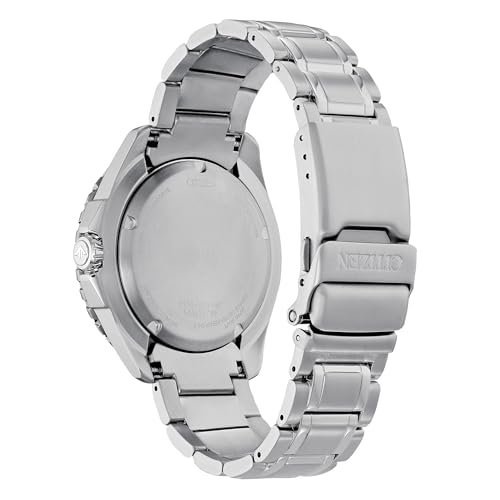 Citizen Men's Promaster Sea Eco-Drive Stainless Steel Watch, 3-Hand Date, One-Way Rotating Bezel, ISO Compliant, Luminous Hands and Markers, Green Dial (Model: BN0199-53X)