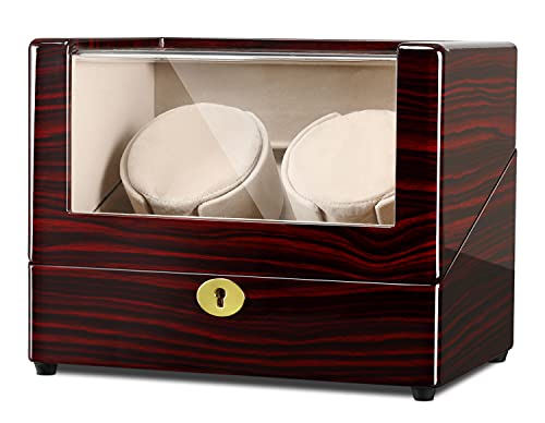 CHIYODA Dual Watch Winder for Automatic Watch, Men's and Women's Watches with 2 Mabuchi Motors, LCD Control Touch Screen, Perfect Display for Home and Office