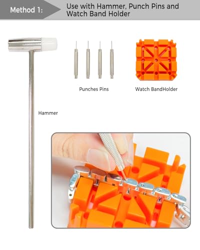 Watch Link Removal Kit, 156 pcs UPGRADED Watch Repair Kit, Watch Back Remover Tool Professional Watch Repair Opener Tools, Watch Battery Replacement Tool Kit, Watch Band Link Pin Tool Set with Carrying Case and Instruction Manual