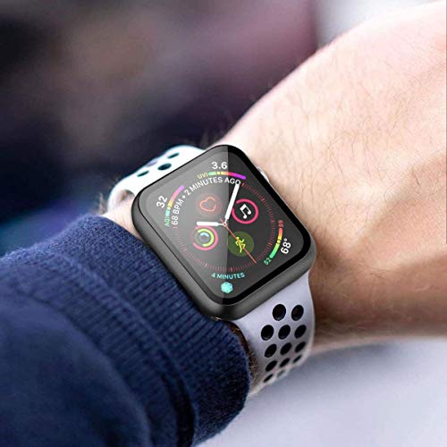 Misxi 2 Pack Hard PC Case with Tempered Glass Screen Protector Compatible with Apple Watch SE 3 (2025) SE 2 SE Series 6 Series 5 Series 4 40mm, Black