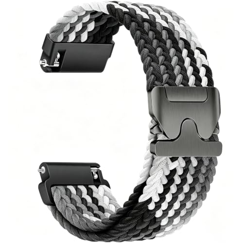 Aurrain 22mm Woven Nylon Watch Strap for Garmin Vivoactive4/Active/MARQ/LEGACY/Venu2/Forerunner 94/Galaxy Watch 3 45mm/Galaxy Watch 46mm/Huawei Watch GT 4 46mm/GT 4 Pro,Woven nylon sports watch strap