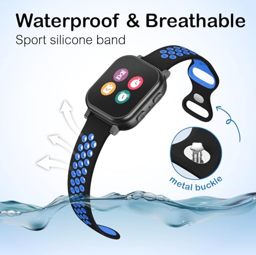 3 Pack Waterproof Silicone Gizmo Watch Band for Kids Compatible with Gizmo Watch 3 2 1/ Gabb Watch 3 2 1/ SyncUP/Cosmo JrTrack Watch, Breathable Soft Sport Bands with Air Holes Design for Boys Girls