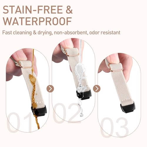 Odbeai Elastic Bands Compatible with Fitbit Inspire 3 Bands for Women Men, Water-Resistant Stretchy Nylon Adjustable Soft Sport Replacement Strap for Inspire 3/Inspire 2/Inspire, 5 Packs