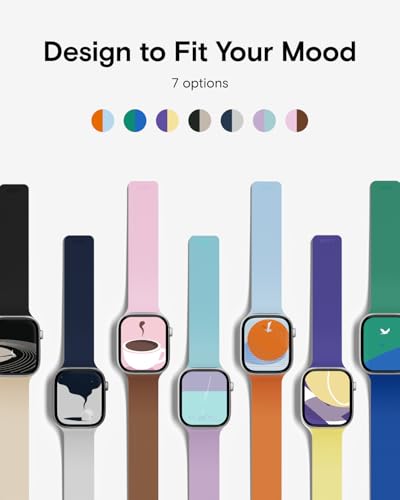 MOFT Snap Duo Watch Bands Compatible with Apple Watch,Quick Magnetic Wear,Duo-Color&Soft Silicone,iWatch Bands for Ultra 3/2/1,Series 11/10/9/8/7/SE/6/5/4/3/2/1, 42/44/45/46/49mm,Vast Black x Stardust