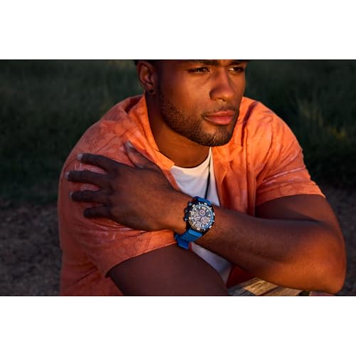 Citizen Men's Eco-Drive Sport Casual Brycen Watch, Blue Silicone Strap, Chronograph (Model: AT2586-05E)