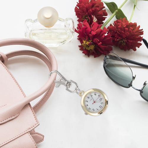 Veemoon Clip on Pocket Watch: 2.8 Inch Portable Nurse Badge Watch with Second Hand for Nurses Doctors Chefs Students Unisex