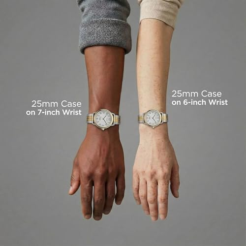 Timex Women's Easy Reader 25mm Perfect Fit Watch – Two-Tone Case White Dial with Two-Tone Expansion Band