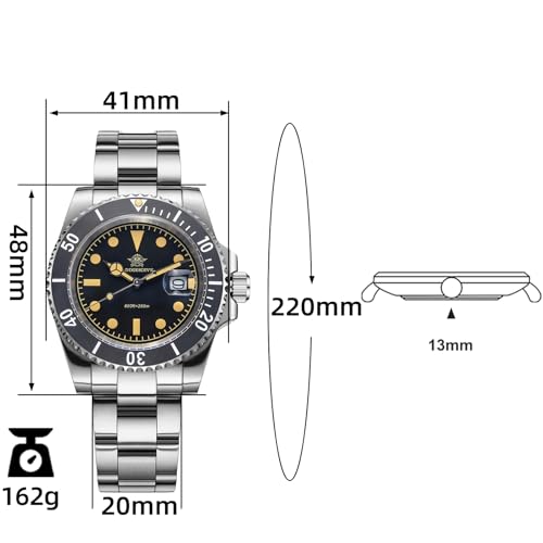 ADDIESDIVE Classic Quartz Watches for Men Stainless Steel Band Rotating Bezel 200M Diving Waterproof Wrist Watch Outdoor Watch