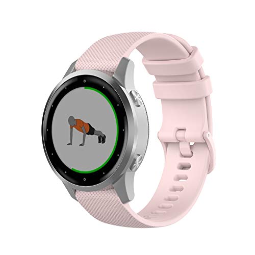 Anrir Silicone Band for Garmin Vivoactive 4S/Vivomove 3S/Venu 2S/Forerunner 255s, Fossil Women's Gen 6/5E 42mm, Fossil Q Venture Gen 4 HR, Sport 41mm - Pink