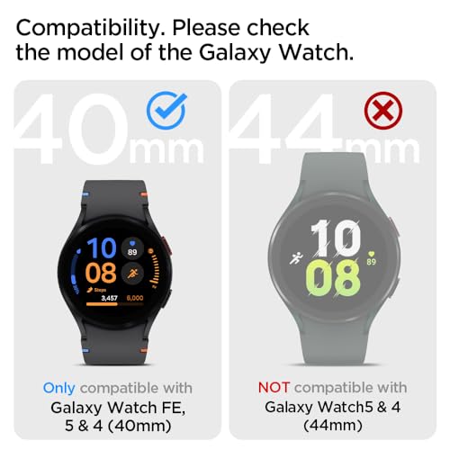 Spigen Tempered Glass Screen Protector [GlasTR EZ FIT] designed for Galaxy Watch FE / 5/4 (40mm) - 2 Pack