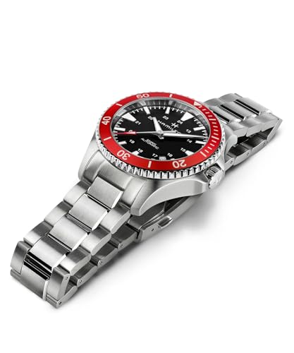 Hamilton Khaki Navy Scuba Automatic Men's Watch, 40mm Stainless Steel Case, Swiss Made, Black Dial Analog Wrist Watch, 100m Waterproof, Sapphire Crystal, 3-Hand Movement, Stainless Steel Strap