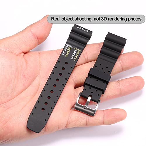 MCXGL 20mm Soft Silicone Strap compatible with Citizen Hyper Aqualand Duplex Promaster Men's Dive Watch Band waterproof wristband watches Accessories