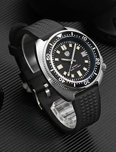 watchdives Rubber Waffle Watch Band, Fast Release Soft Rubber Watch Strap Waterproof Replacement Watchbands with Two Fixing Loops for Men & Women (Black-Fast Release, 22mm)