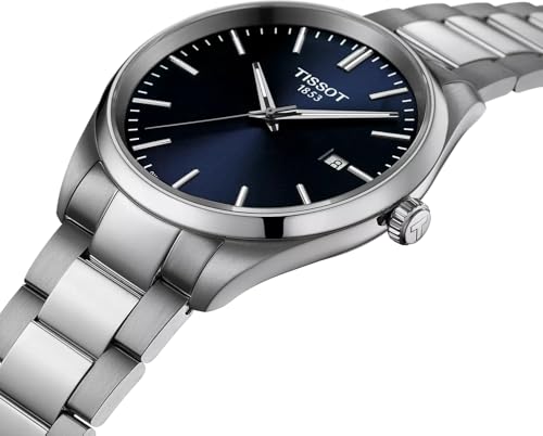 Tissot PR 100 40mm, Swiss Quartz Watch for Men, Stainless Steal Case, Blue Dial, T1504101104100