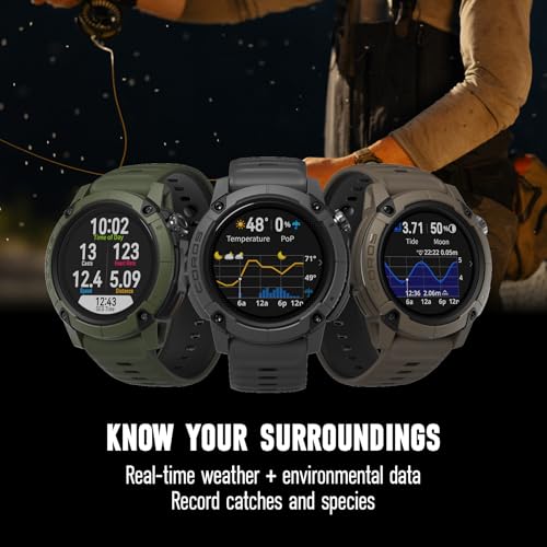 COROS Nomad GPS Outdoor Watch, 22-Day Battery Life, Fishing- Ash