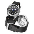 Boyarca Pilot Watch Men's Aviator Wrist Watch Japan Automatic Movement Retro Mechanical Watches Stainless Steel Case with Luminous Waterproof (Gray)