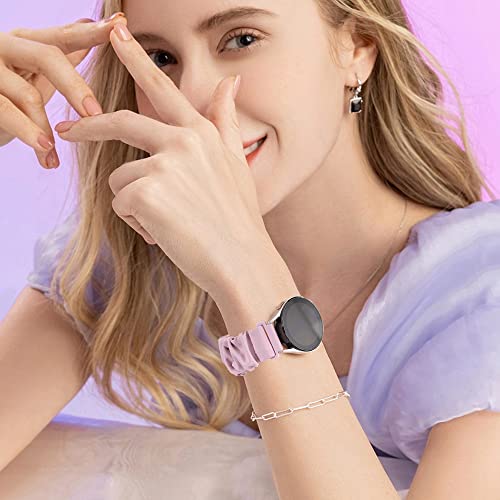 Compatible with Samsung Galaxy Watch 7/6/5/4/Active 2/FE Bands - 40mm/44mm, 20mm Quick Release Scrunchie Strap - Stretchy Cute Elastic Fabric Bands (10-Pack) Women