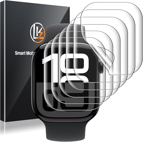 LK 6 Pack for Apple Watch Series 11 Screen Protector 46mm Series 10 [Flexible TPU Not Glass] Self-Healing, Max Coverage, Bubble Free, HD Clear Screen Protector for iWatch S11/S10 46mm, Anti-Scratch