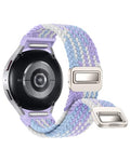 One Click No Gap Braided Bands Compatible with Samsung Galaxy Watch 7 6 4 5 FE Band 40mm 44mm/Galaxy Watch 6 4 Classic 47mm 43mm 42mm 46mm/Watch 5 Pro 45mm, 20mm Elastic Nylon Sport Strap Men Women