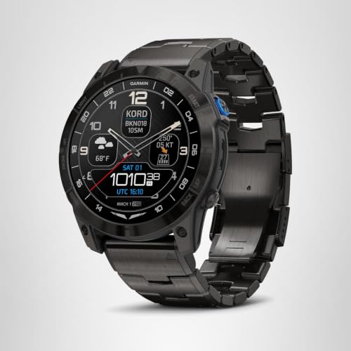 Garmin D2™ Mach 1 Pro, Aviator Smartwatch with GPS Moving Map, Aviation Weather, Health and Wellness Features, AMOLED Display, and Built-in Flashlight