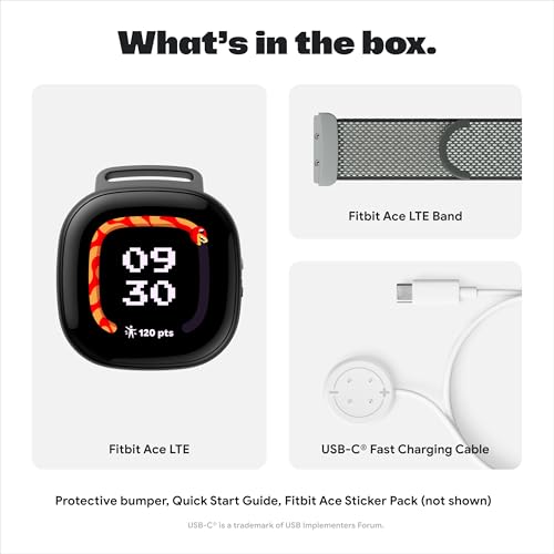 Fitbit Google Ace LTE - Kids Smartwatch with Call, Message, GPS, and Activity-Based Games, Ace Pass Data Plan Required - Mild - Strange Arcade