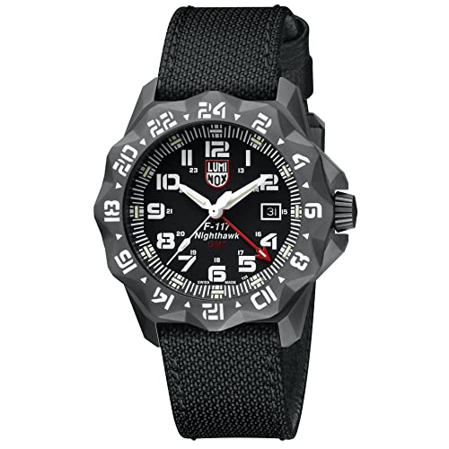 Luminox - F-117 Nighthawk XA.6421 - Mens Watch 44mm - Pilot Watch in Black Date Function Second Time Zone - 200m Water Resistant Sapphire Glass - Mens Watches - Made in Switzerland