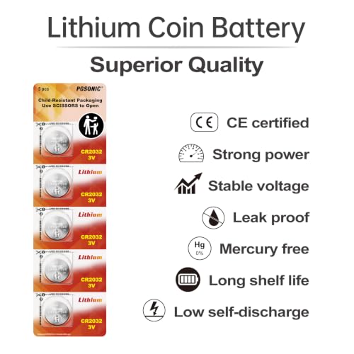 40 Pack CR2032 Batteries, 3V Lithium Coin Battery for Small Electronic Devices, 5 Year Shelf Life