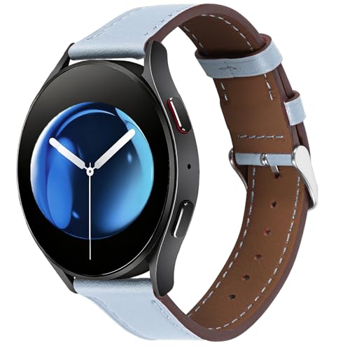 Italy Genuine Leather Watch Bands Men Women Compatible with Samsung Galaxy 7 6 4 5 40mm 44mm/5 Pro 45mm/4 6 Classic/Active 2 Band, 20mm Quick Release Wear-resistant Leather Watch Replacement Straps