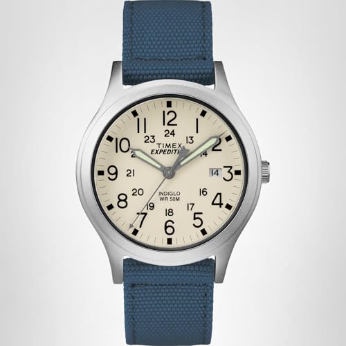 Timex Unisex TW4B13800 Expedition Scout 36mm Blue/Natural Nylon Strap Watch