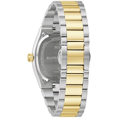 Bulova Super Seville Black Dial Two-Tone Stainless Steel Bracelet Watch 37.5mm - 98B458