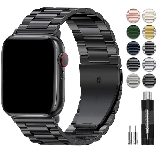 EPULY Metal Band Compatible with Apple Watch Bands for Men 49mm 46mm 45mm 44mm 42mm 41mm 40mm 38mm, Business Stainless Steel Strap for iWatch Bands Series 11 10 9 8 7 6 5 4 3 2 1, SE3 2 1, Ultra3 2 1