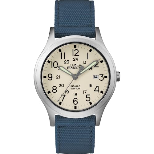 Timex Unisex TW4B13800 Expedition Scout 36mm Blue/Natural Nylon Strap Watch