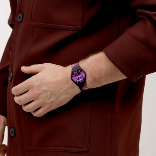 Swatch Skin Unisex Casual Watch Biosourced Black Quartz Water Resistant Paradise Bloom