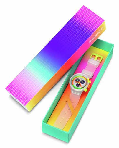 Swatch Big Bold Chrono Unisex Watch Casual Polymer Transparent Quartz Waterproof Swatch Neon Jelly