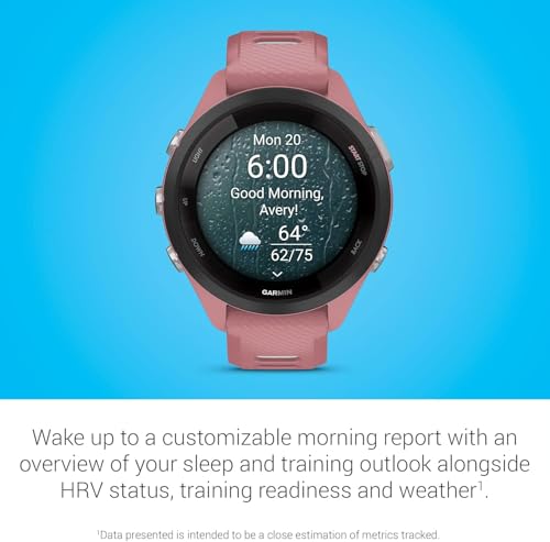 Garmin Forerunner 265S Running Smartwatch, Colorful AMOLED Display, Training Metrics and Recovery Insights, Light Pink and Powder Gray (Renewed)